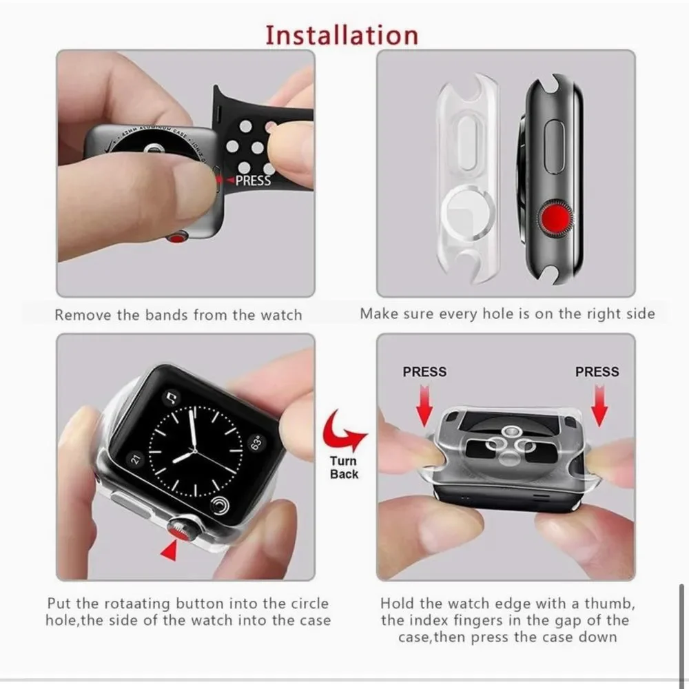 Apple Watch Case Transparent Clear Cover Apple Watch 5 6 7 Series 45mm 1 PC OrB5